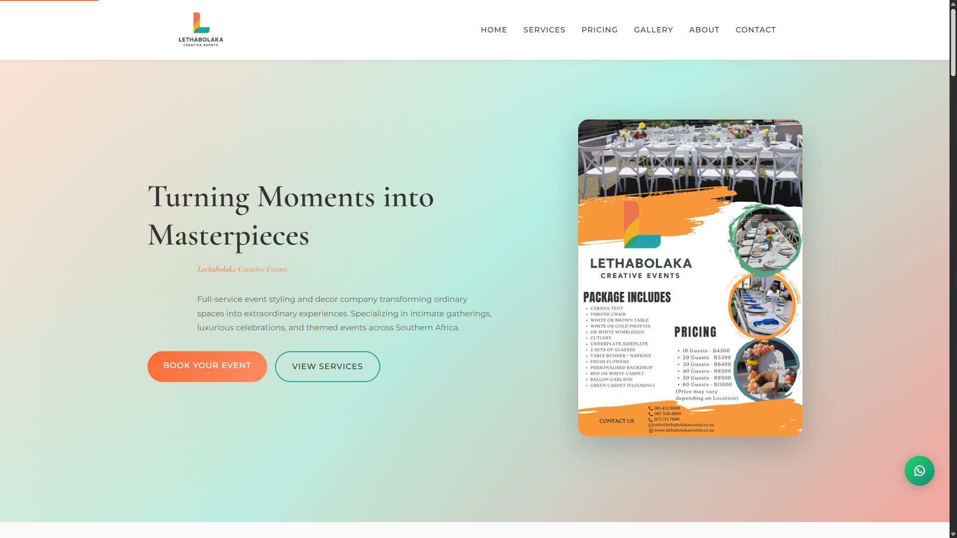 Preview of the habolaka Creative Events website